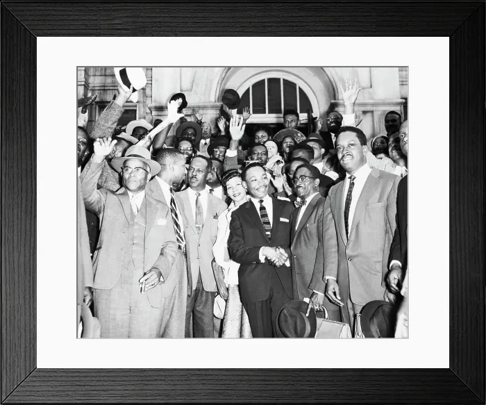 Framed Print : Martin Luther King Jr. After Bus Boycott Trial Framed Print : Martin Luther King Jr. After Bus Boycott Trial