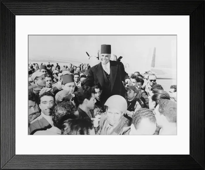 Framed Print : Politician Habib Bourguiba's Presence Being Celebrated by Crowd Framed Print : Politician Habib Bourguiba's Presence Being Celebrated by Crowd