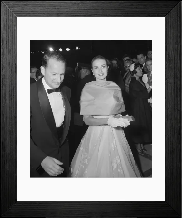 Framed Print : Grace Kelly in Formal Attire With Escort Framed Print : Grace Kelly in Formal Attire With Escort