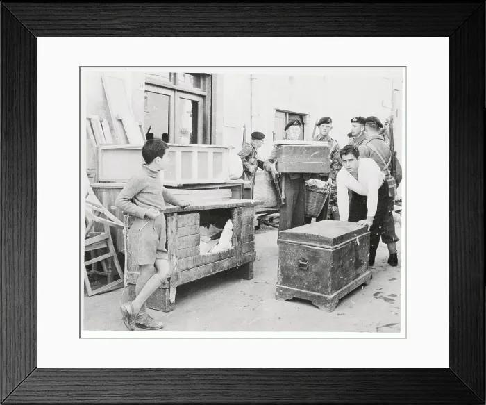 Framed Print : Residents and Troops Moving Households From Corrupt District Framed Print : Residents and Troops Moving Households From Corrupt District