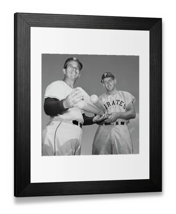 Framed Print : Bobby Bragan Looking at Bats