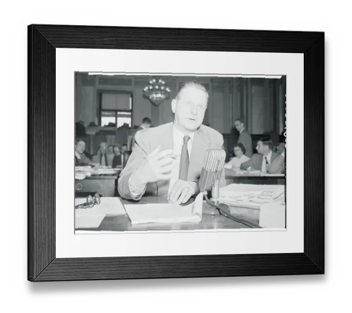 Framed Print : Albert Cole Sitting Behind a Microphone