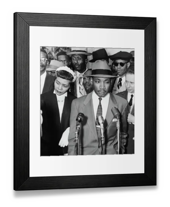 Framed Print : Martin Luther King Jr. After Bus Boycott Trial Framed Print : Martin Luther King Jr. After Bus Boycott Trial