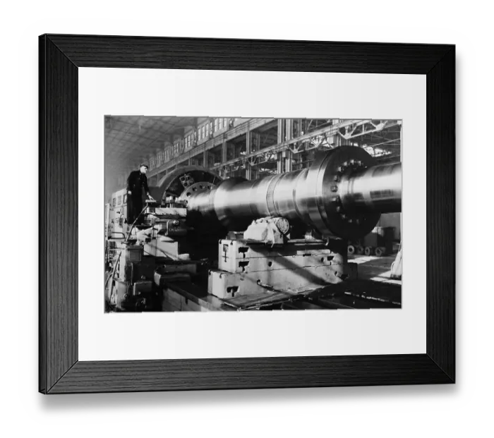 Framed Print : View of Workers for Turning out Diesel Parts Framed Print : View of Workers for Turning out Diesel Parts