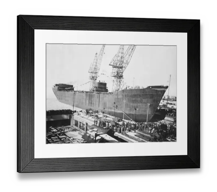 Framed Print : View of Large Ship Halfway on Dock Framed Print : View of Large Ship Halfway on Dock