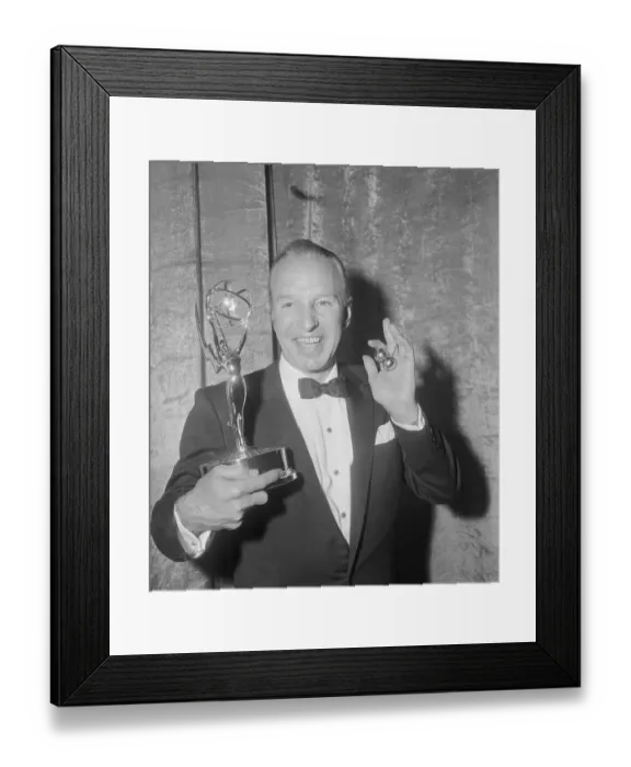 Framed Print : Lloyd Nolan Holding His Emmy Award Framed Print : Lloyd Nolan Holding His Emmy Award