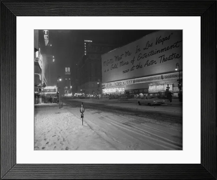 Framed Print : Snowstorm in New York City Leaves Times Square Deserted Framed Print : Snowstorm in New York City Leaves Times Square Deserted