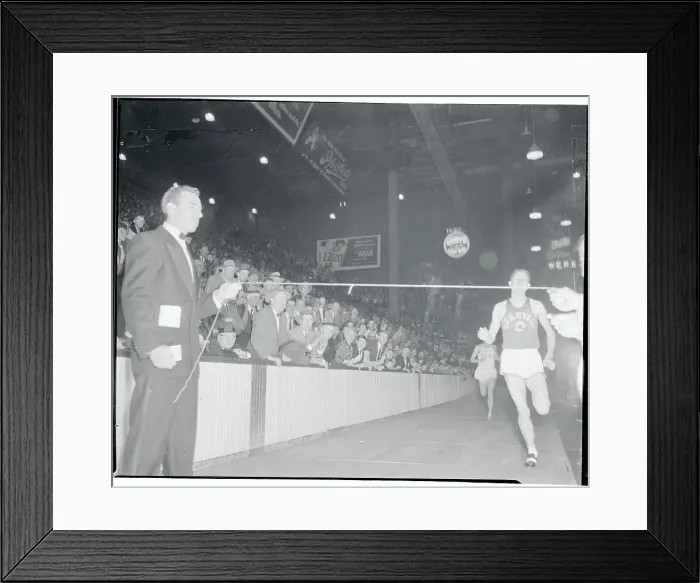 Framed Print : Wes Santee Running to the Finish Line Framed Print : Wes Santee Running to the Finish Line