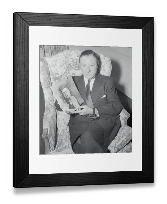 Framed Print : George Jessel Holding Photo of Joan Tyler Framed Print : George Jessel Holding Photo of Joan Tyler