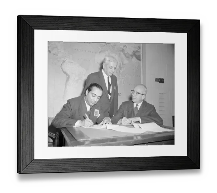 Framed Print : Lewis Strauss Signing a Document Framed Print : Lewis Strauss Signing a Document