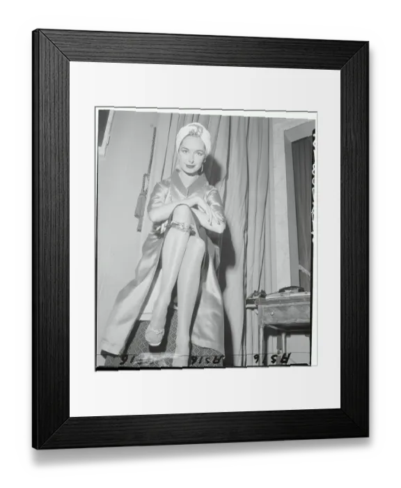 Framed Print : Mona McHenry Modeling a Gem-Studded Outfit Framed Print : Mona McHenry Modeling a Gem-Studded Outfit