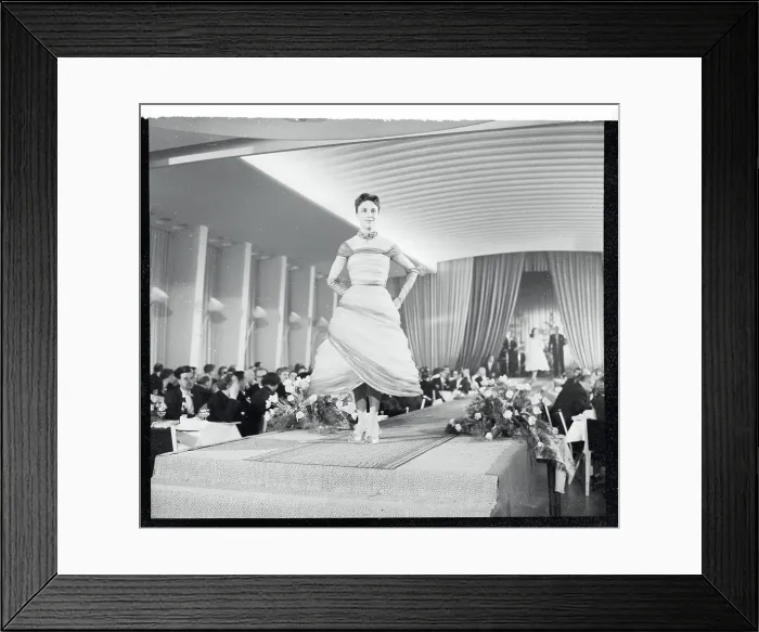 Framed Print : Woman Modeling a Dress Framed Print : Woman Modeling a Dress