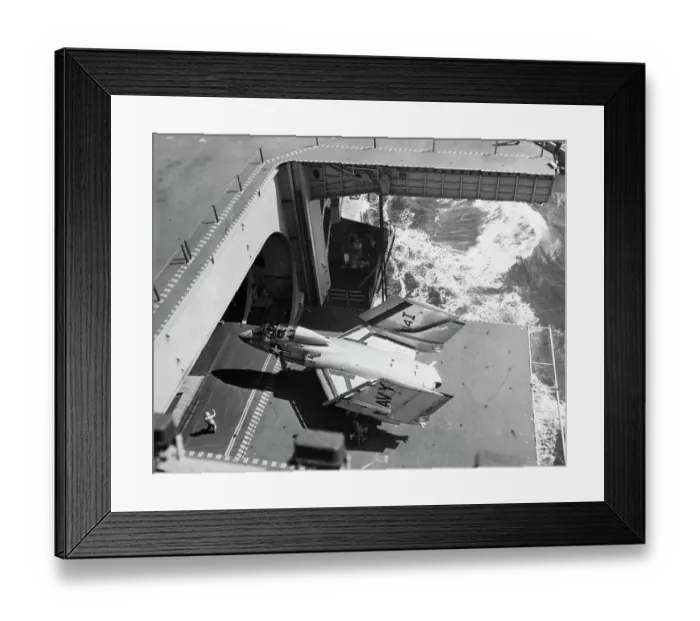 Framed Print : Aircraft Sitting on a Ship's Elevator Framed Print : Aircraft Sitting on a Ship's Elevator