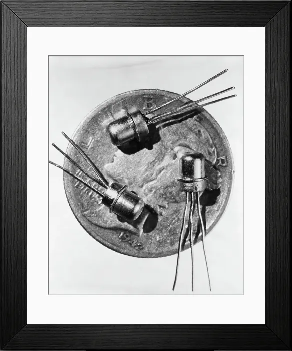 Framed Print : Three Transistors On A Dime Framed Print : Three Transistors On A Dime