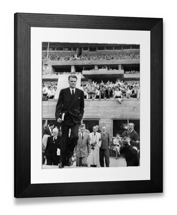 Framed Print : Billy Graham and Followers Framed Print : Billy Graham and Followers