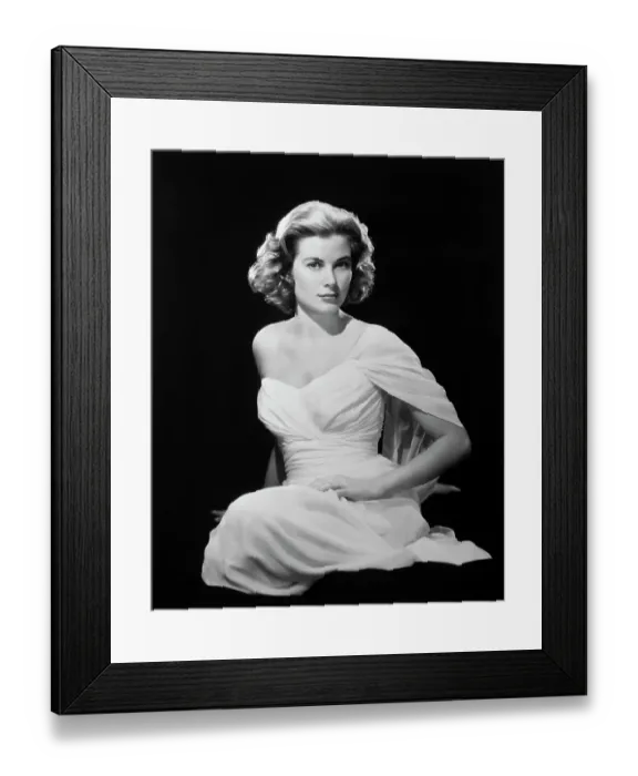 Framed Print : Grace Kelly Wearing Off-the-Shoulder Gown Framed Print : Grace Kelly Wearing Off-the-Shoulder Gown