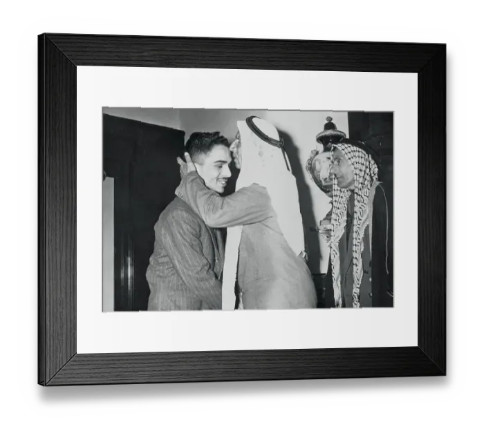Framed Print : Mahmoud Elkahalid Embracing King Hussein Framed Print : Mahmoud Elkahalid Embracing King Hussein