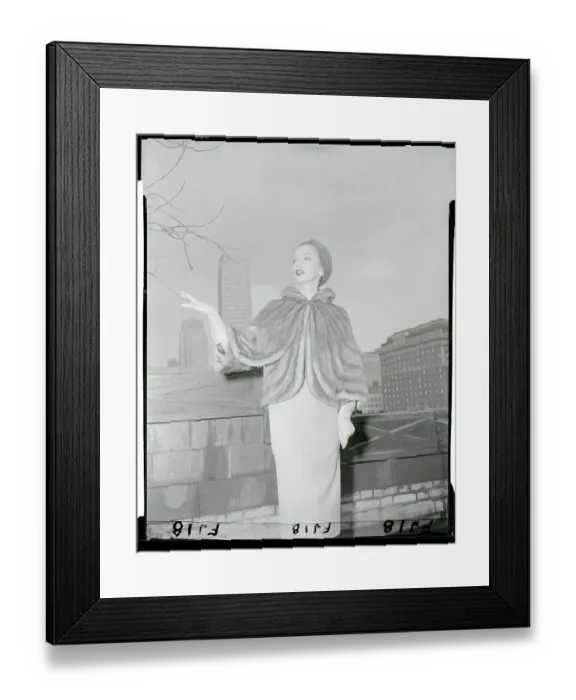 Framed Print : Portrait of Model Wearing Mink Framed Print : Portrait of Model Wearing Mink
