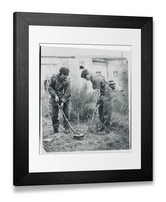 Framed Print : Troops Looking for Land Mines Framed Print : Troops Looking for Land Mines