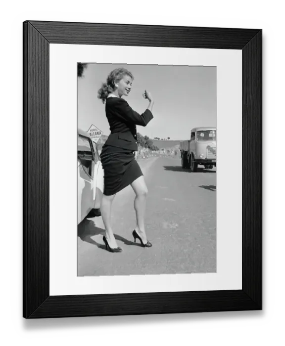 Framed Print : Abbe Lane Hitchhiking Framed Print : Abbe Lane Hitchhiking