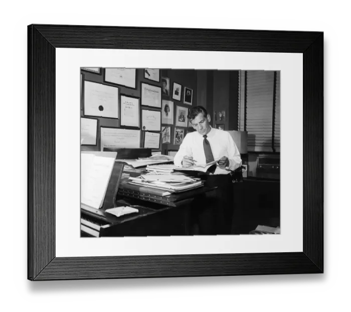Framed Print : Portrait of Leonard Bernstein Framed Print : Portrait of Leonard Bernstein