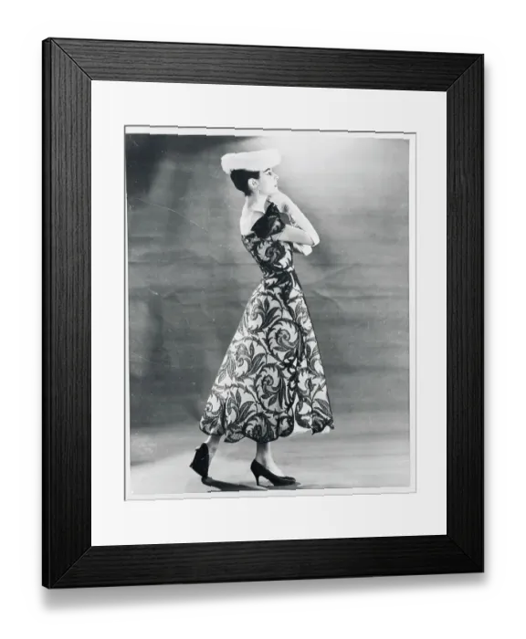 Framed Print : Woman Modeling a Dress Framed Print : Woman Modeling a Dress