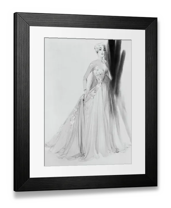 Framed Print : Dress Design for Grace Kelly Framed Print : Dress Design for Grace Kelly