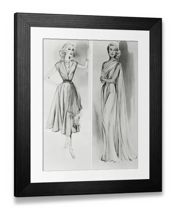 Framed Print : Dress Designs for Grace Kelly Framed Print : Dress Designs for Grace Kelly
