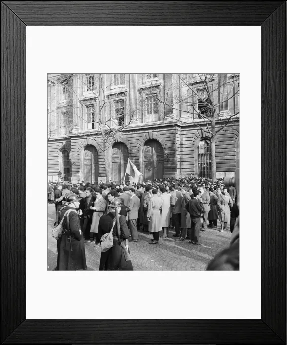 Framed Print : Disgruntled Algerians Marching in Street