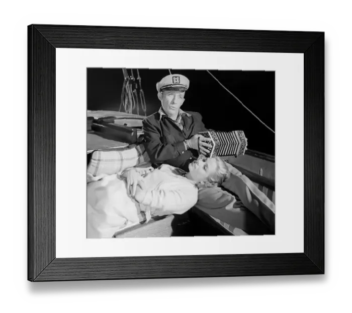 Framed Print : Grace Kelly Lying on Boat with Bing Crosby Singing Framed Print : Grace Kelly Lying on Boat with Bing Crosby Singing