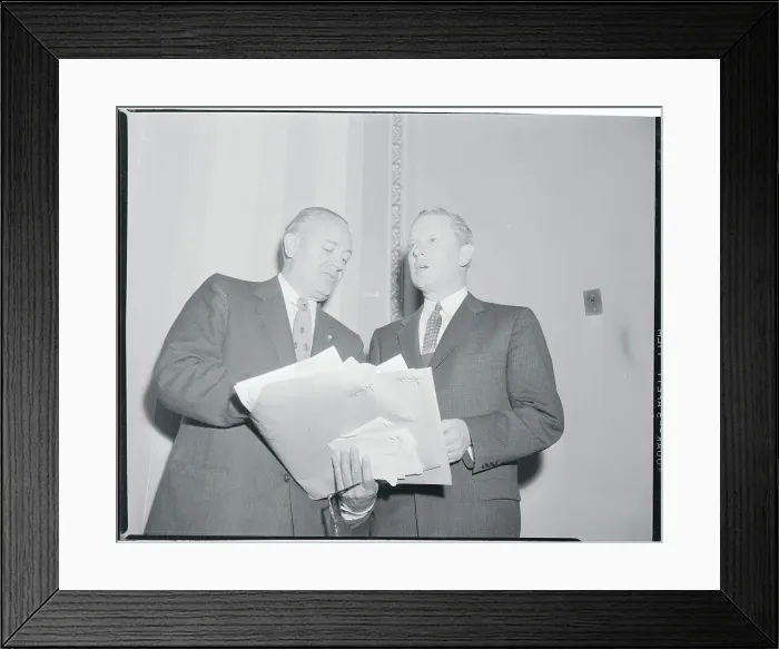 Framed Print : Senator Albert Gore Standing With Senator Styles Bridges Framed Print : Senator Albert Gore Standing With Senator Styles Bridges