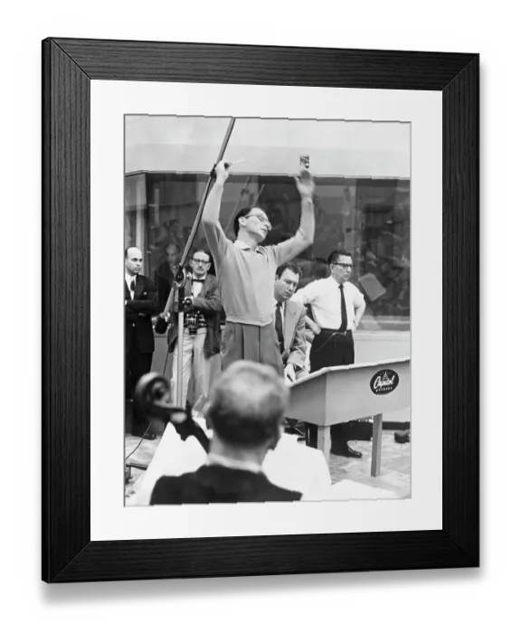 Framed Print : Frank Sinatra Directing Orchestra