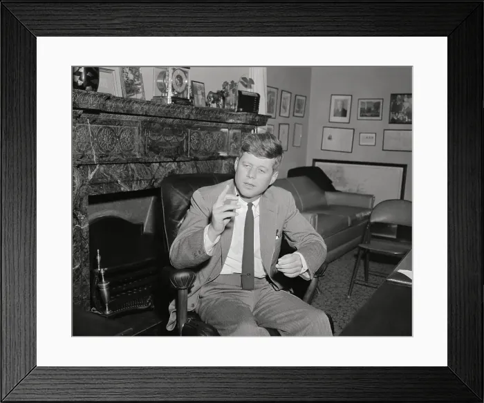 Framed Print : Portrait of John F Kennedy Speaking Framed Print : Portrait of John F Kennedy Speaking