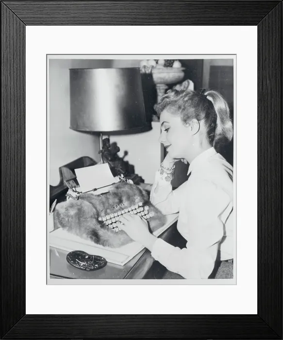 Framed Print : Shirley Jones Typing Framed Print : Shirley Jones Typing
