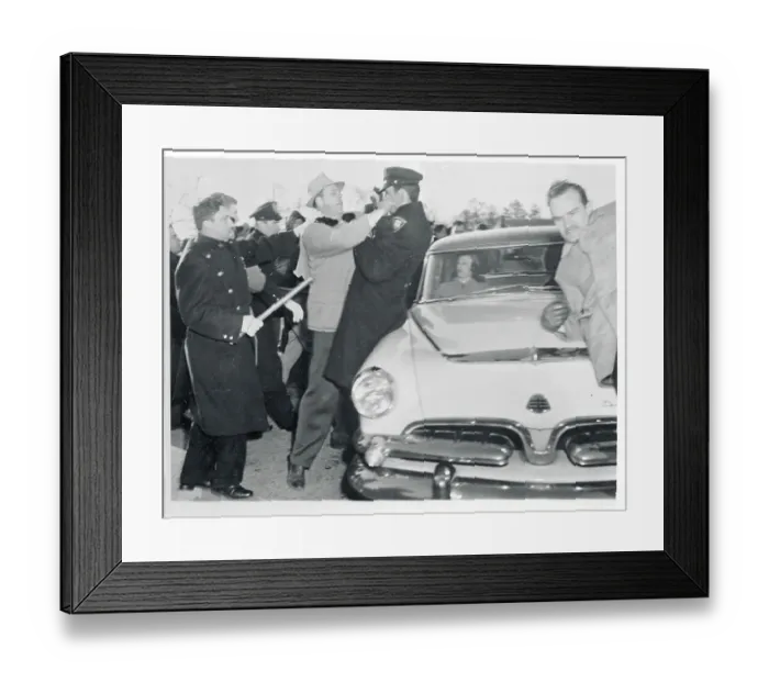 Framed Print : Strikers Fighting Against Policemen Framed Print : Strikers Fighting Against Policemen