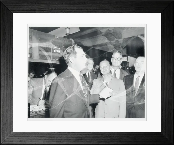 Framed Print : Stock Exchange Specialist Putting Ford Stock on the Board Framed Print : Stock Exchange Specialist Putting Ford Stock on the Board