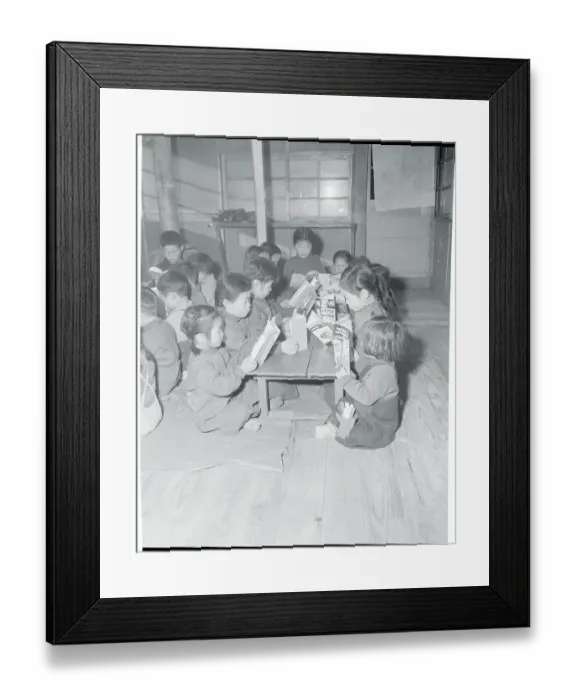 Framed Print : Orphans Reading Books Framed Print : Orphans Reading Books