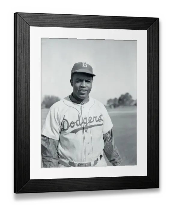 Framed Print : Close up Portrait of Jackie Robinson Smiling Framed Print : Close up Portrait of Jackie Robinson Smiling