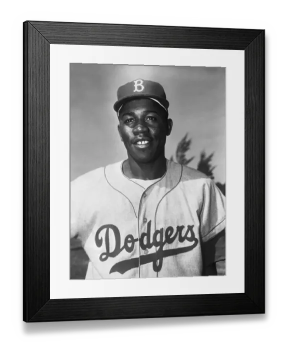 Framed Print : Portrait of Brooklyn Dodger Jim Junior Gilliam Framed Print : Portrait of Brooklyn Dodger Jim Junior Gilliam