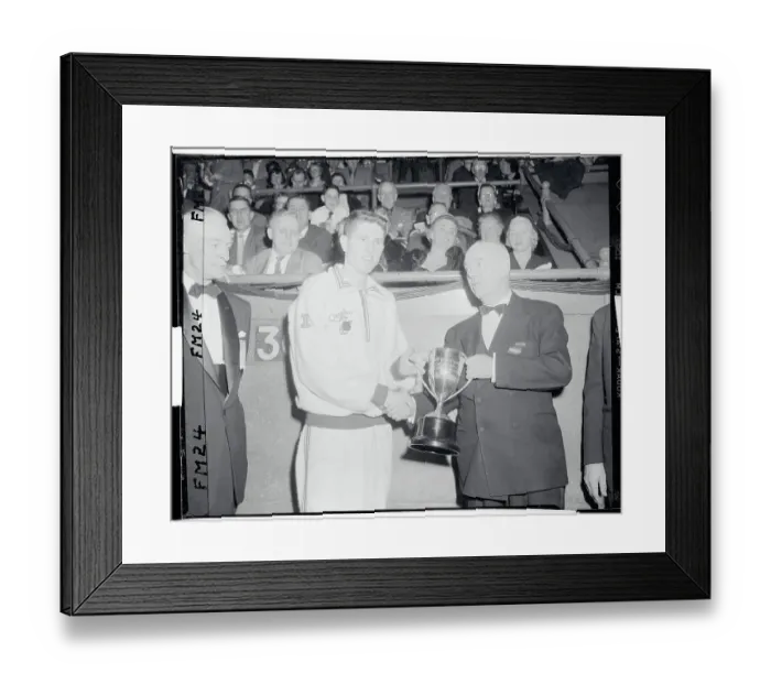 Framed Print : Wes Santee Receiving Trophy From Thomas F. Harrigan Framed Print : Wes Santee Receiving Trophy From Thomas F. Harrigan
