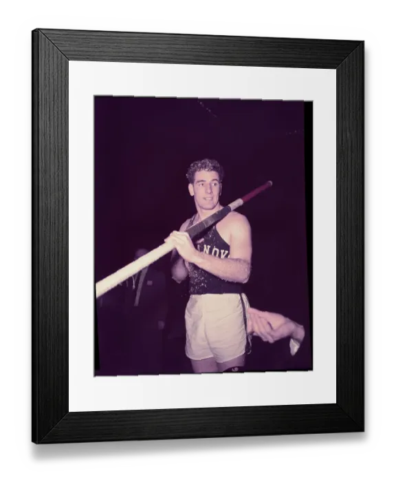 Framed Print : Don Bragg Holding a Pole Framed Print : Don Bragg Holding a Pole