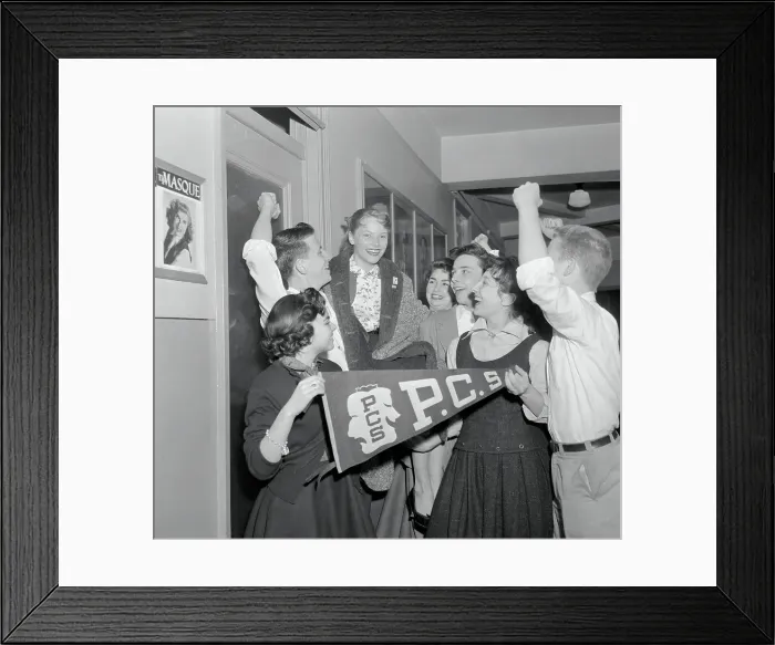 Framed Print : Carol Heiss Being Welcomed Back After Olympic Journey Framed Print : Carol Heiss Being Welcomed Back After Olympic Journey