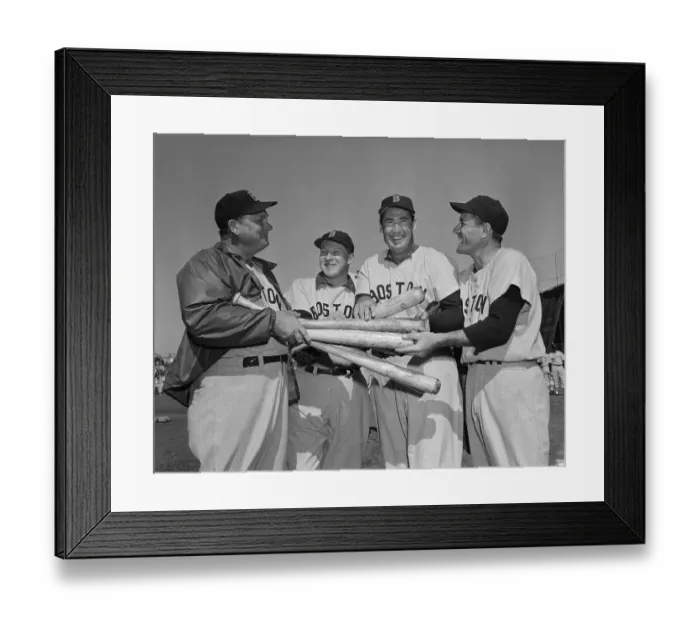 Framed Print : Red Sox Baseball Pros Holding Baseball Bats Framed Print : Red Sox Baseball Pros Holding Baseball Bats