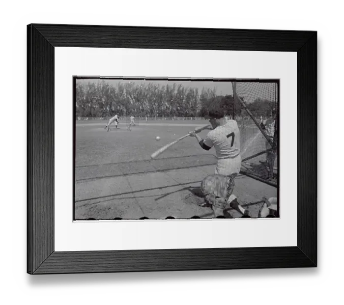 Framed Print : Mickey Mantle in Action to Hit Baseball Framed Print : Mickey Mantle in Action to Hit Baseball