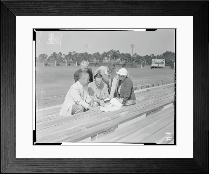 Framed Print : Looking at Plans for Stadium Framed Print : Looking at Plans for Stadium