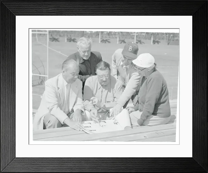 Framed Print : Walter O'Malley and Colleagues Looking at Building Plans Framed Print : Walter O'Malley and Colleagues Looking at Building Plans