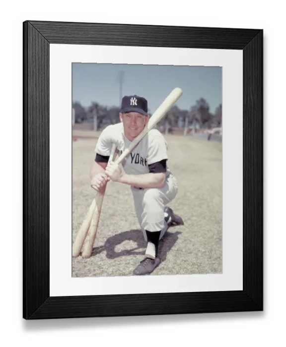 Framed Print : Portrait of Baseball Player Mickey Mantle Framed Print : Portrait of Baseball Player Mickey Mantle
