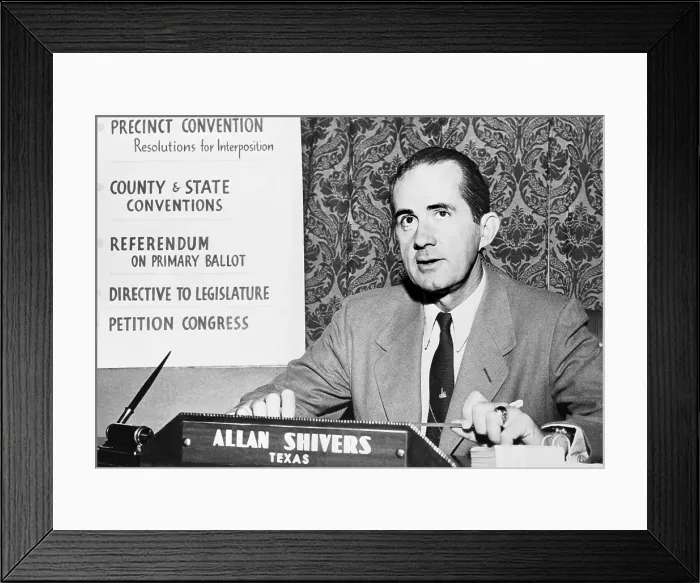 Framed Print : Portrait of Allan Shivers Delivering Address Framed Print : Portrait of Allan Shivers Delivering Address