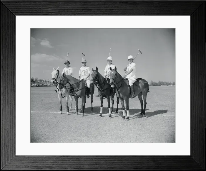 Framed Print : Polo Players Sitting on Their Horses Framed Print : Polo Players Sitting on Their Horses