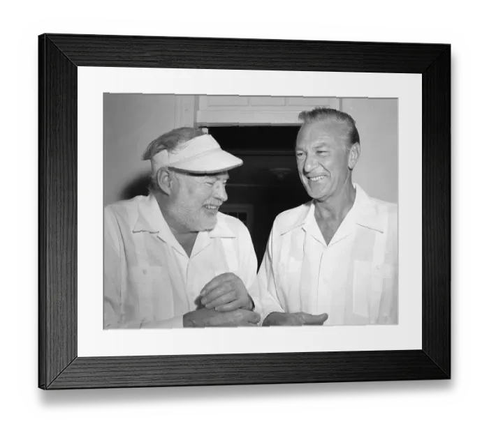 Framed Print : Ernest Hemingway Talking with Gary Cooper